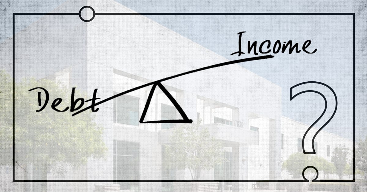 Debt vs Income on a scale