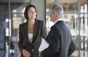 Business people having a pleasant conversation