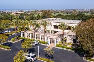 Aerial view of 100 Newport Center Drive in Newport Beach