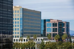 Orange County skyline of office buildings