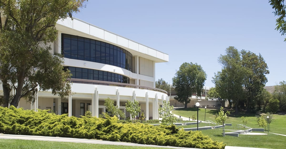 office building in nicely landscaped yard