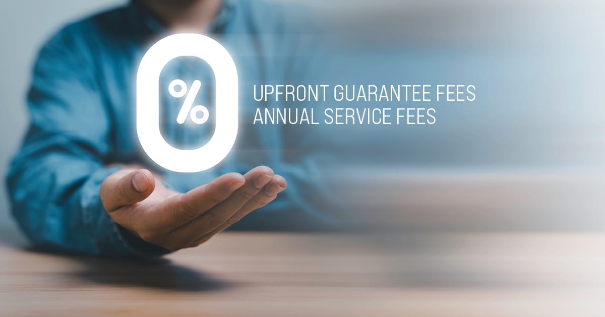 Man offering 0% - SBA loan incentive -upfront guaranty fees and annual services fees