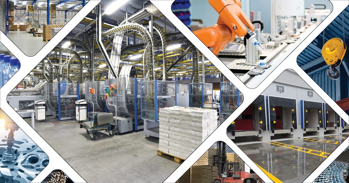 image collage of a variety of industrial tenant operations